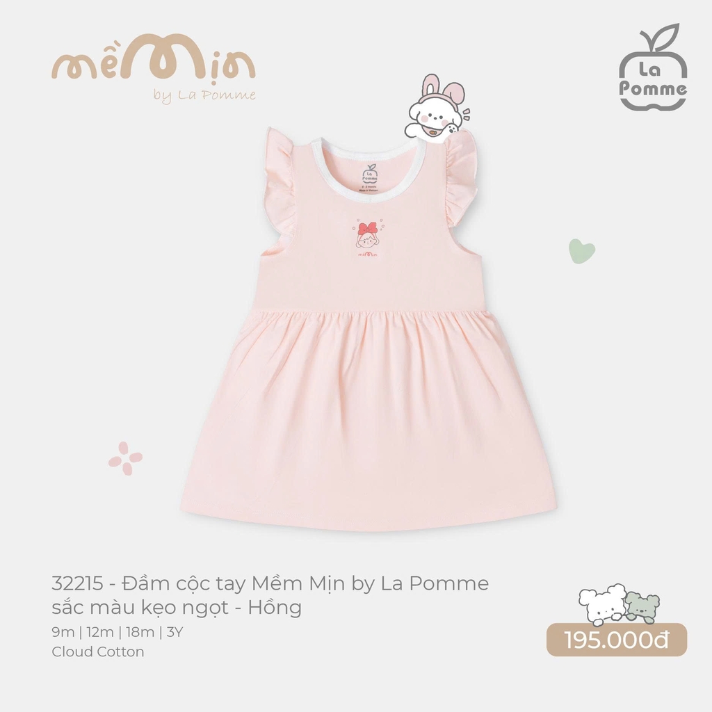 Đầm cộc tay Mềm Mịn by La Pomme sắc màu kẹo ngọt