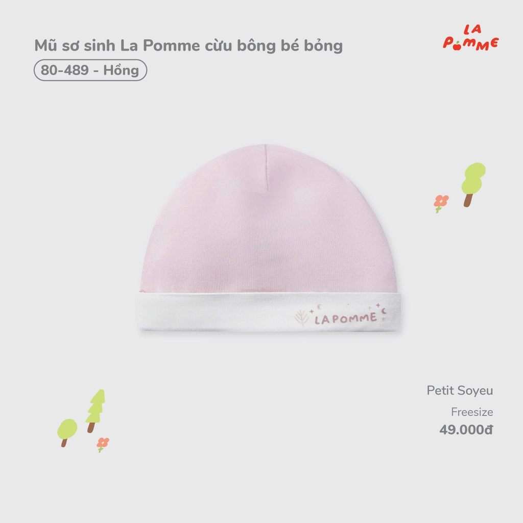 Mũ sơ sinh La Pomme cừu bông bé bỏng 80489
