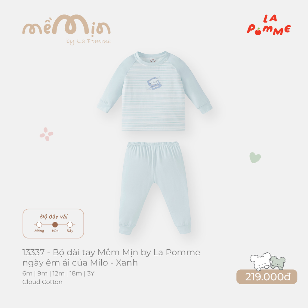 Bộ dài tay Mềm Mịn by La Pomme ngày êm ái của Milo
