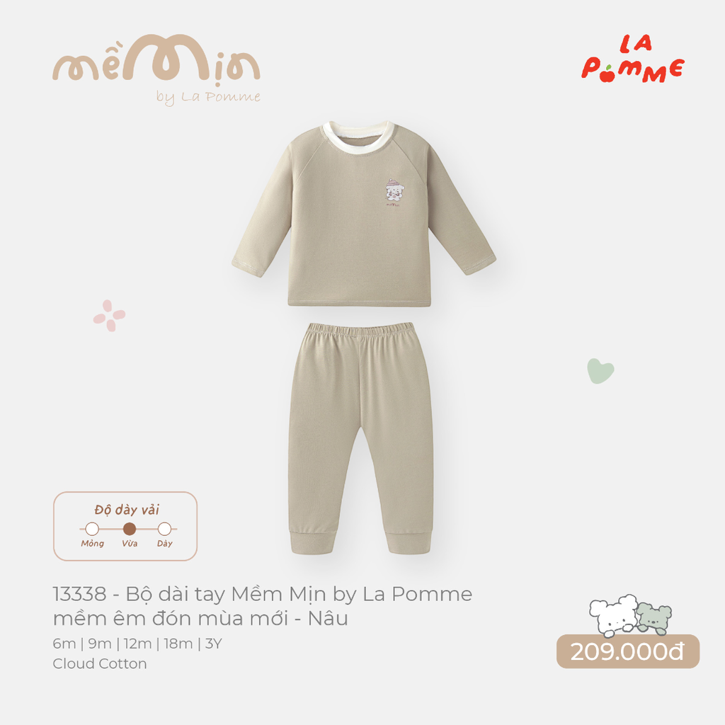 Bộ dài tay Mềm Mịn by La Pomme mềm êm đón mùa mới