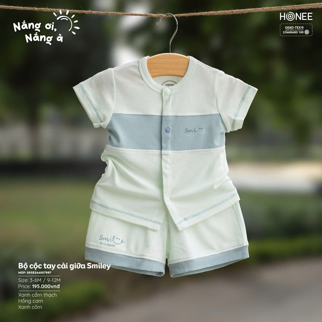 Bộ cộc tay cài giữa Smiley 8935344807997