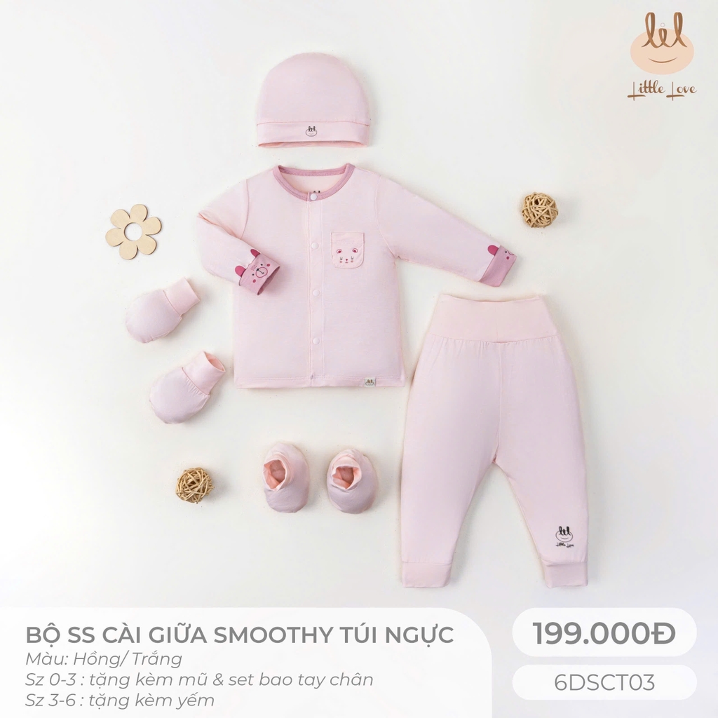 Bộ sơ sinh cài giữa smoothy 6DSCT03