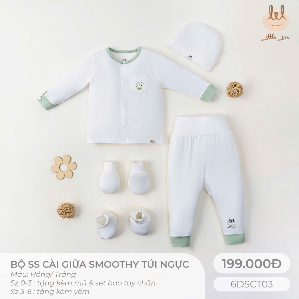 Bộ sơ sinh cài giữa smoothy 6DSCT03