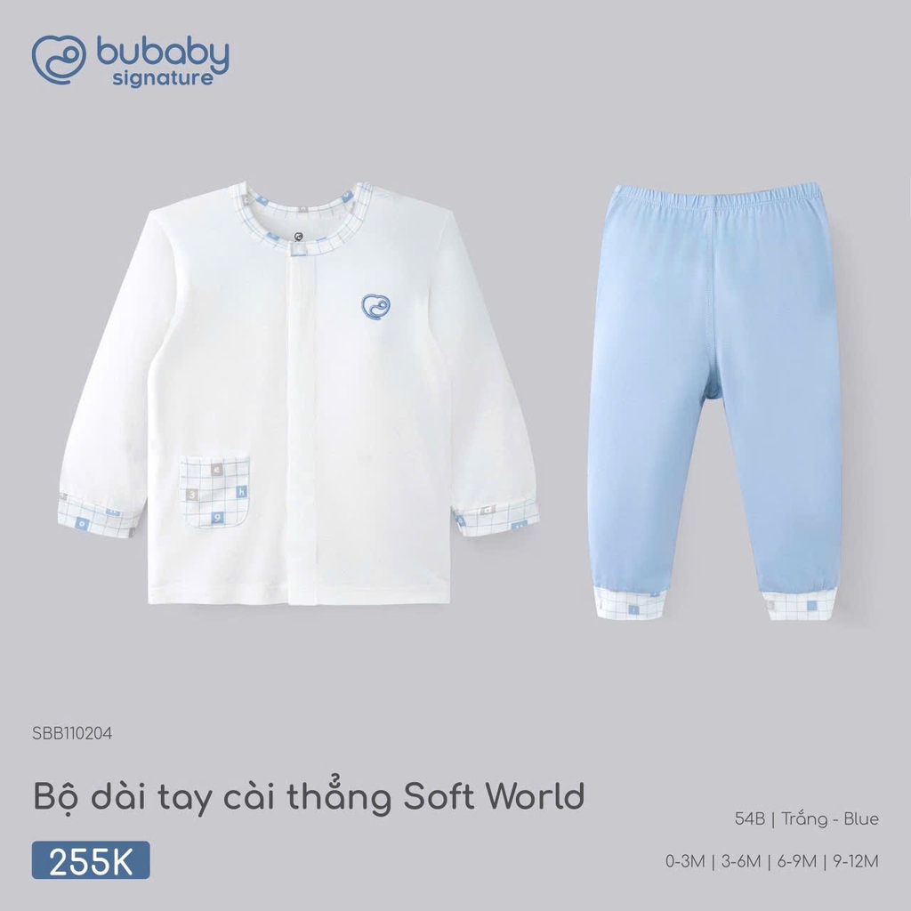 Bộ dài tay cài thẳng Soft World SBB110204