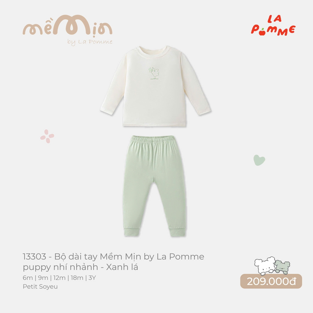 Bộ dài tay Mềm Mịn by La Pomme puppy nhí nhảnh