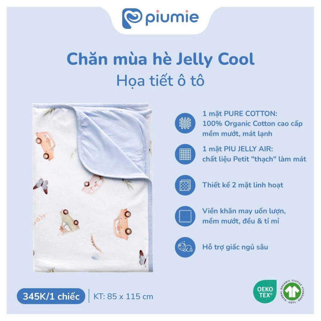 Chăn mây cotton organic họa tiết