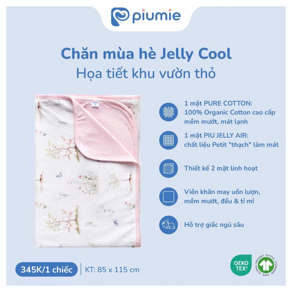 Chăn mây cotton organic họa tiết