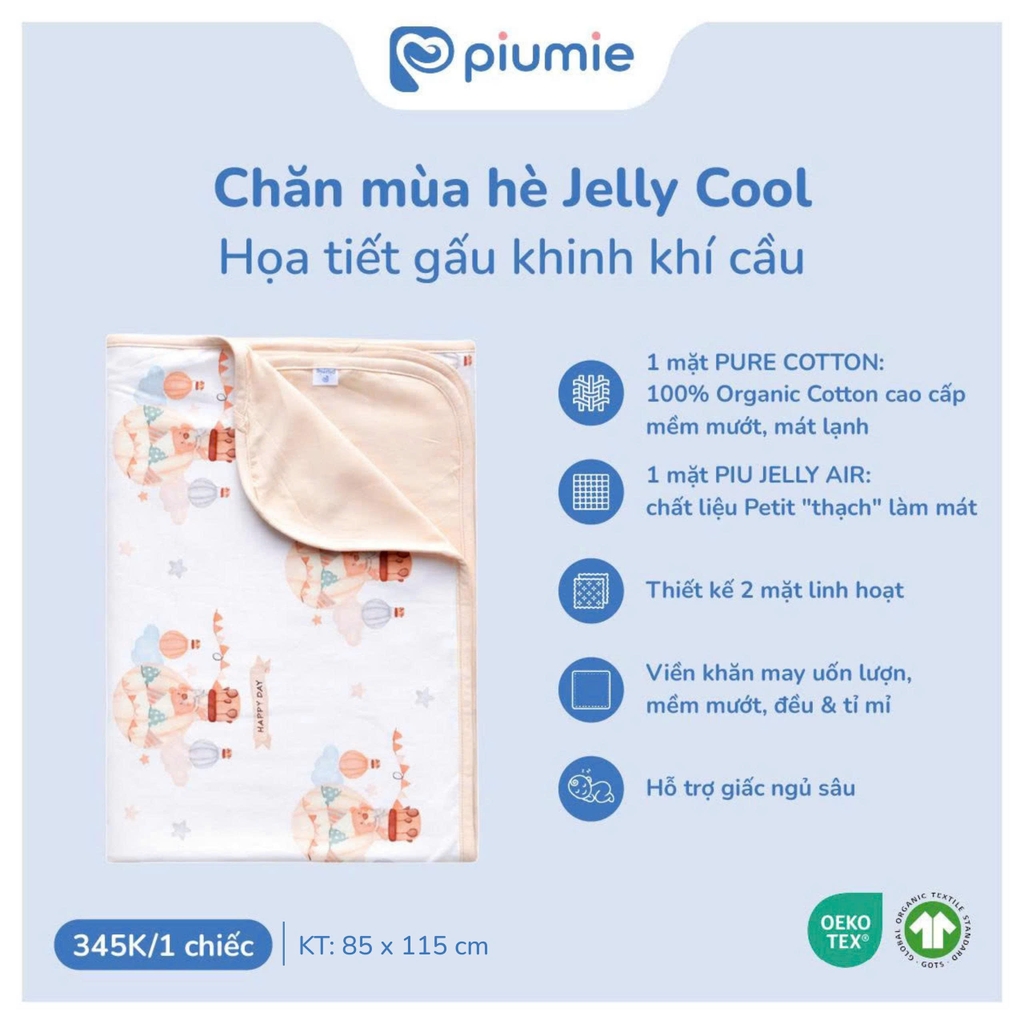 Chăn mây cotton organic họa tiết