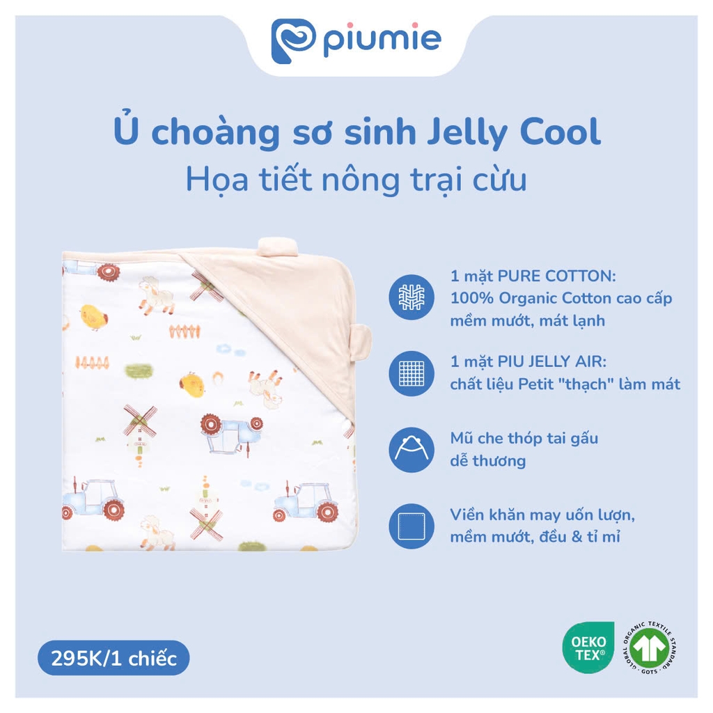 Khăn ủ cotton organic họa tiết