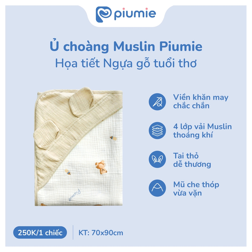 Khăn ủ muslin họa tiết