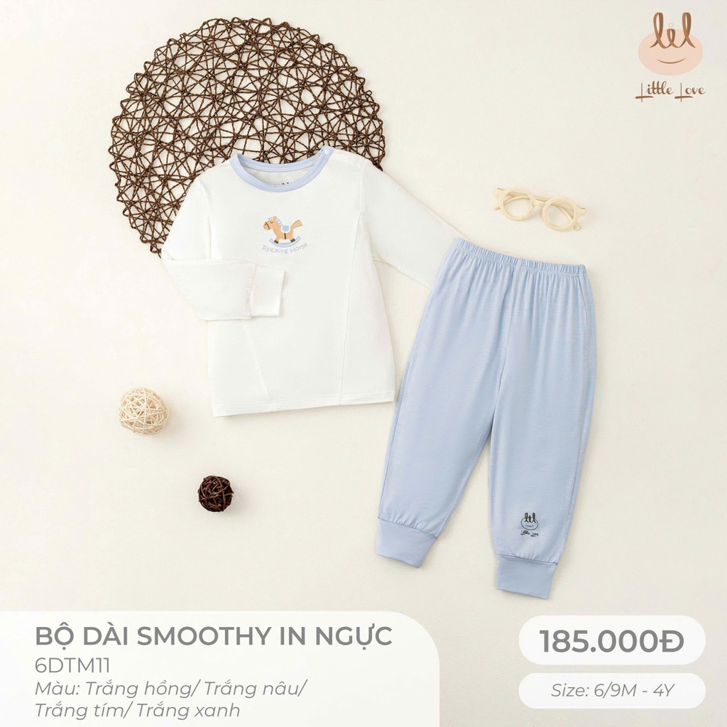 Bộ dài smoothy in ngực họa tiết