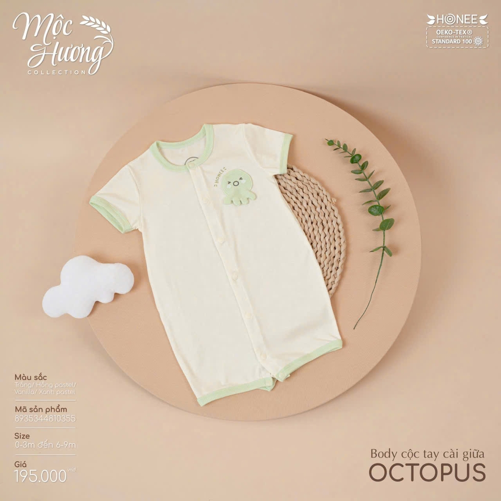Body cộc tay cài giữa octopus