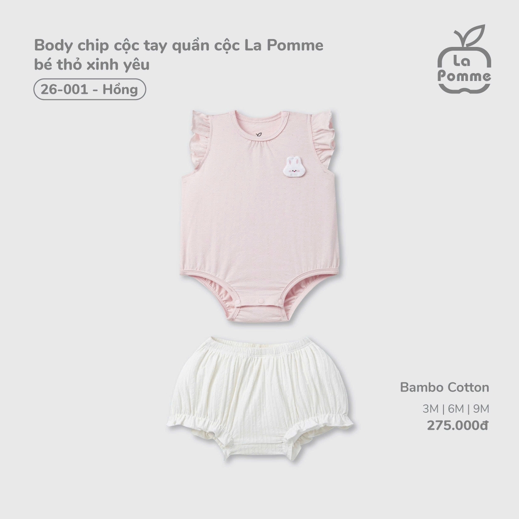 Body chip cộc tay quần cộc La Pomme bé thỏ xinh yêu