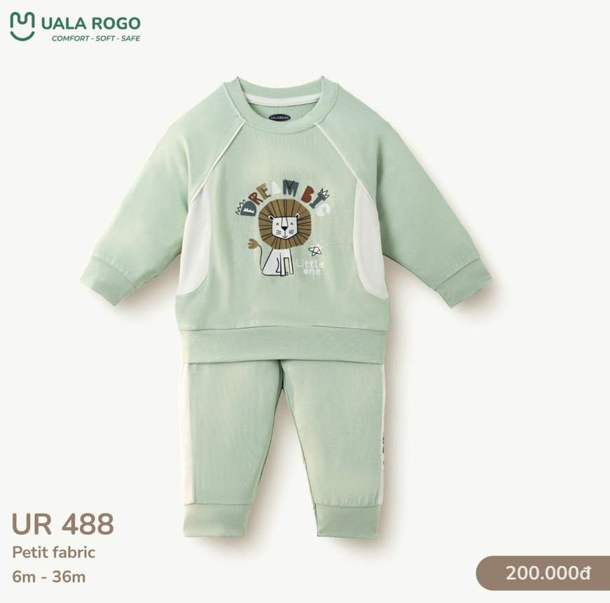 Bộ dài petit fabric Uala họa tiết gấu oto UR488