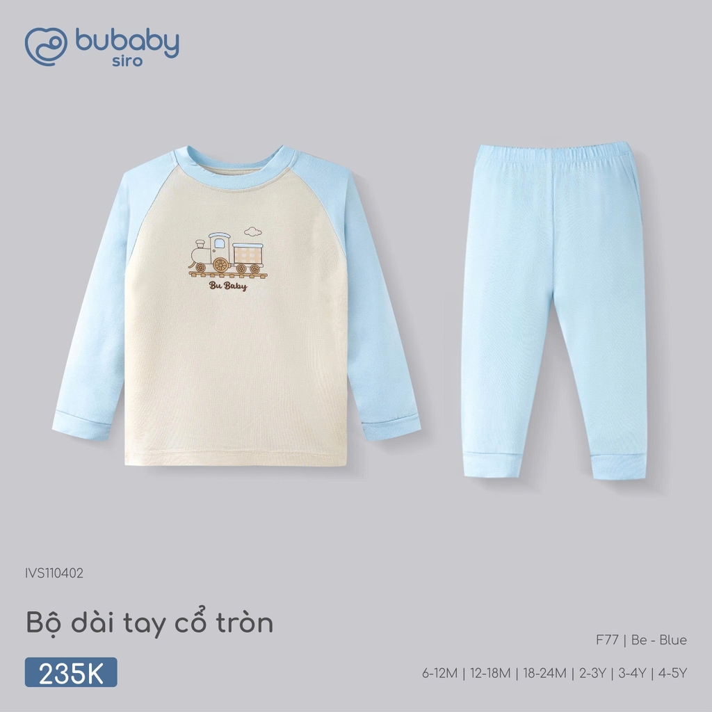 Bộ dài tay cổ tròn Bubaby IVS110402