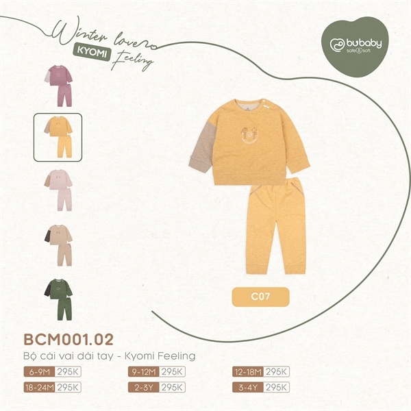 Bộ Cài Vai Dài Kyomi Bubaby BCM001.02