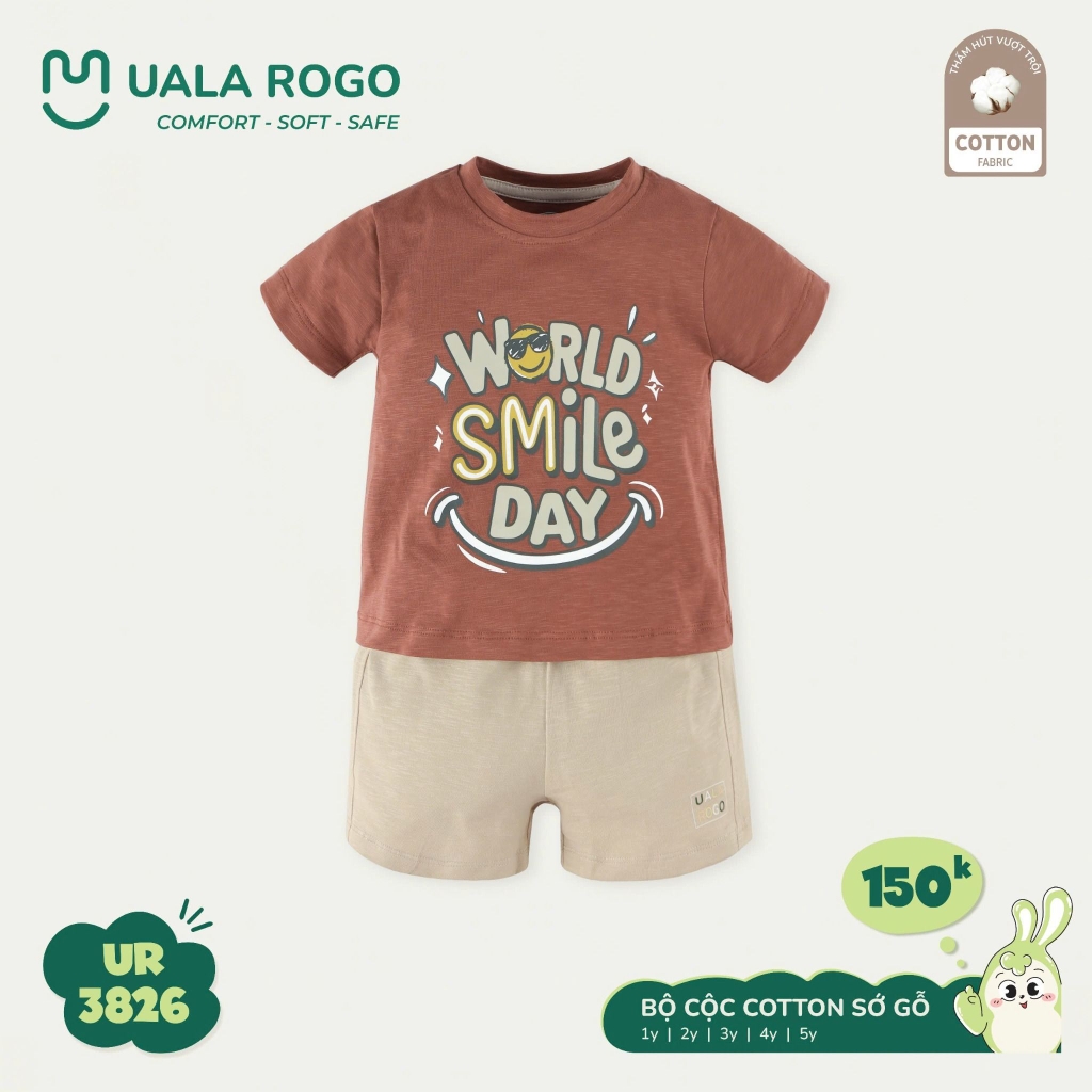 Bộ Cộc Tay Cotton Cho Bé UR 3826