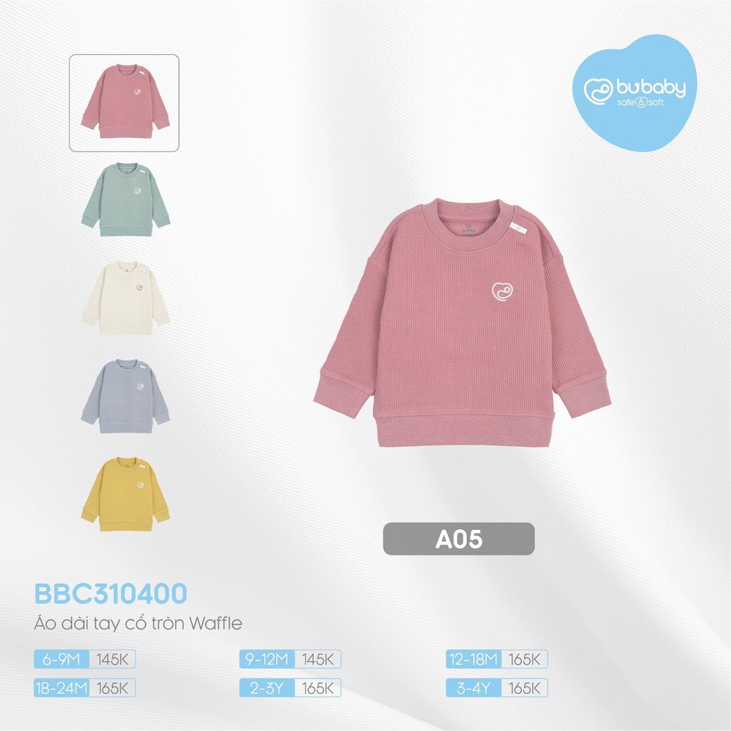 Áo Dài Tay Cổ Tròn Waffle Bubaby BBC310400