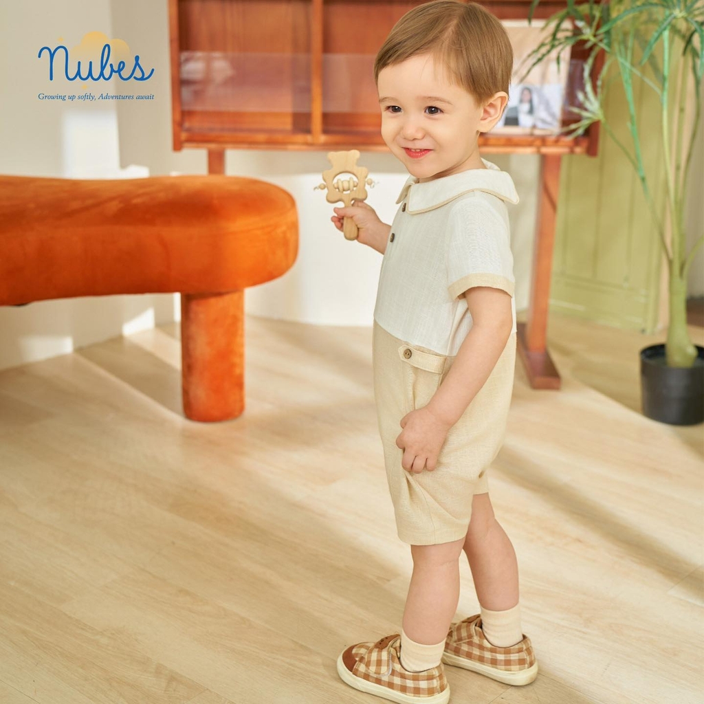 Bodysuit Linen Cộc Tay Bé Trai