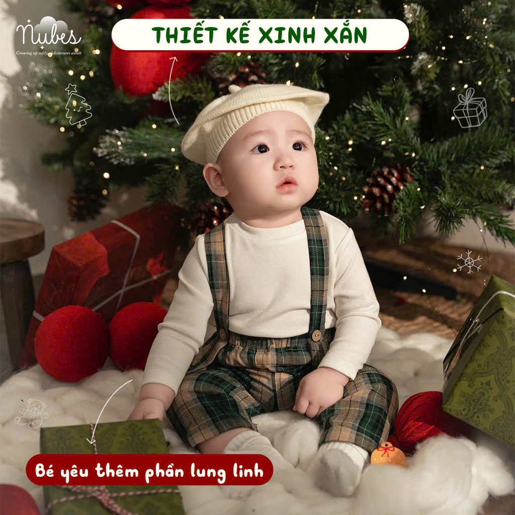 Bộ Giáng Sinh Quần Yếm Túi Hộp