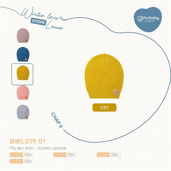 Mũ Len Tròn Bubaby BWL019.01