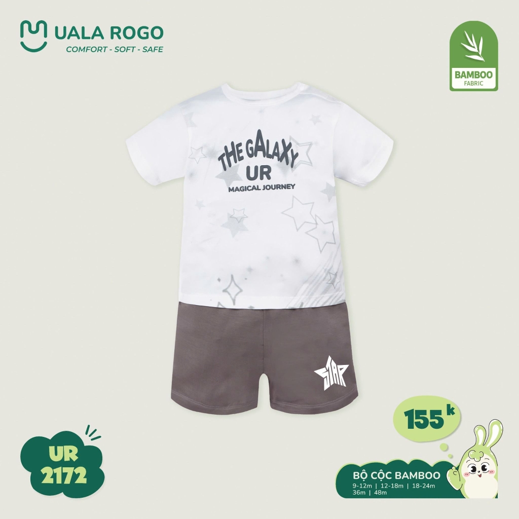 Bộ cộc tay bamboo Uala hoạ tiết ngôi sao UR2172