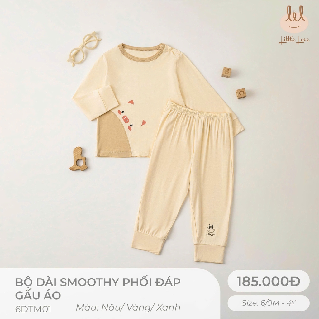 Bộ dài smoothy phối đáp gấu 6DTM01