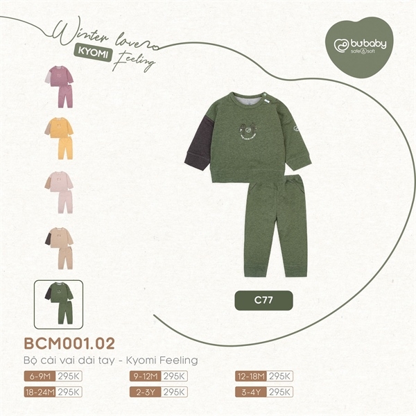 Bộ Cài Vai Dài Kyomi Bubaby BCM001.02