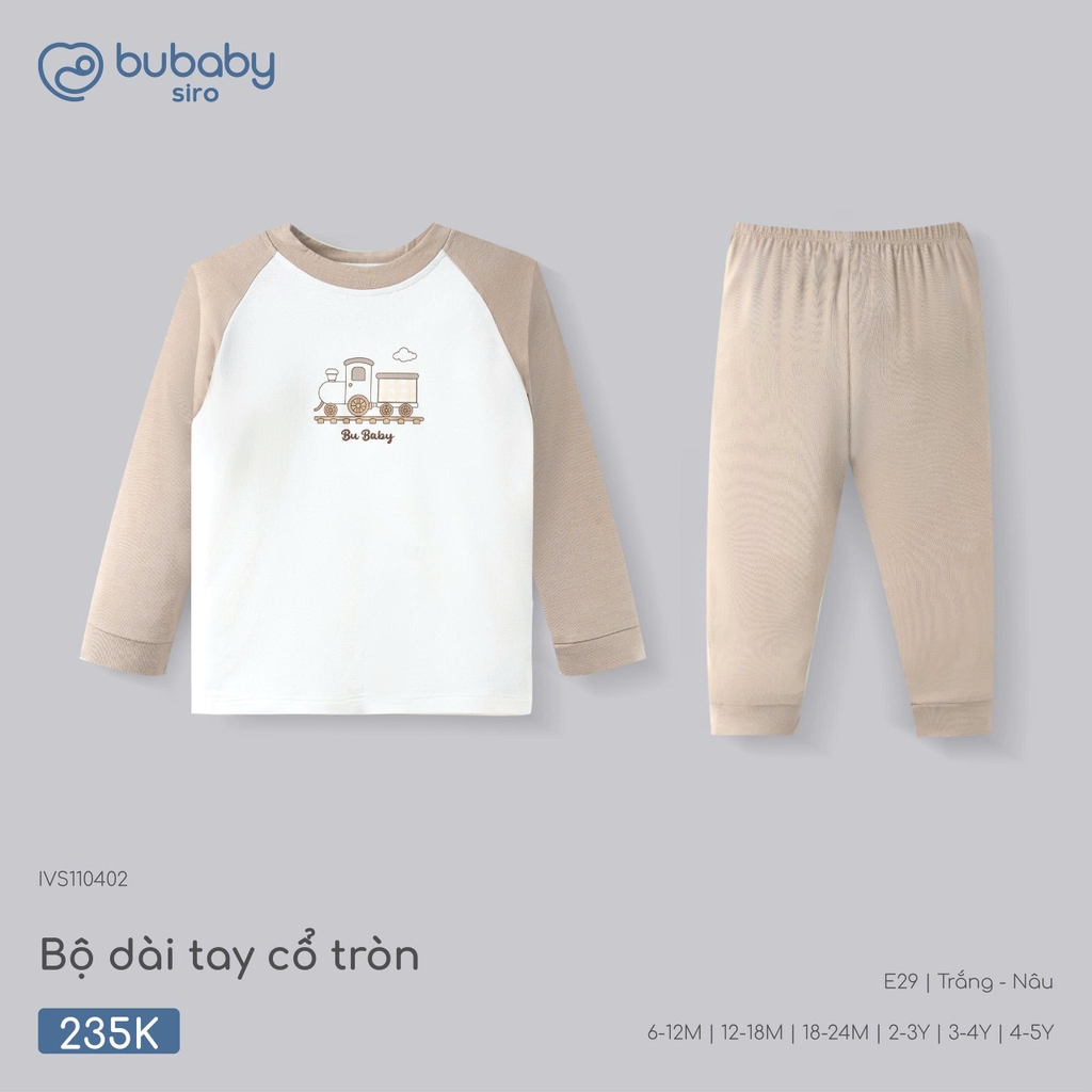 Bộ dài tay cổ tròn Bubaby IVS110402