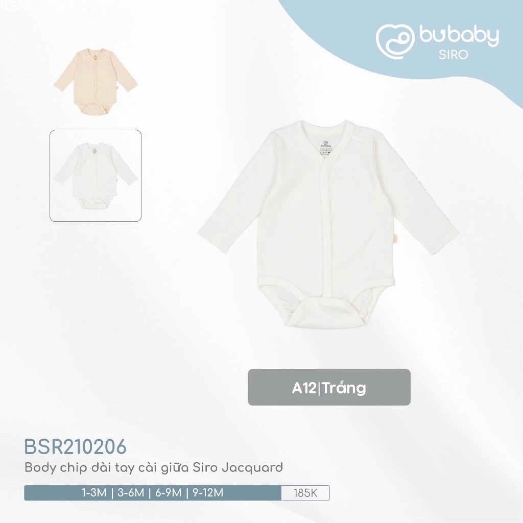 Body Chip Dài Tay Cài Giữa Siro Jacquard Bubaby BSR210206