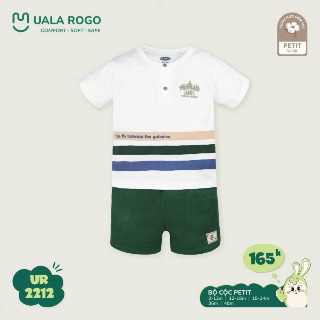 Bộ cộc tay Petit Uala phối sọc ngang UR 2212