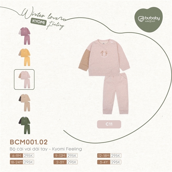 Bộ Cài Vai Dài Kyomi Bubaby BCM001.02