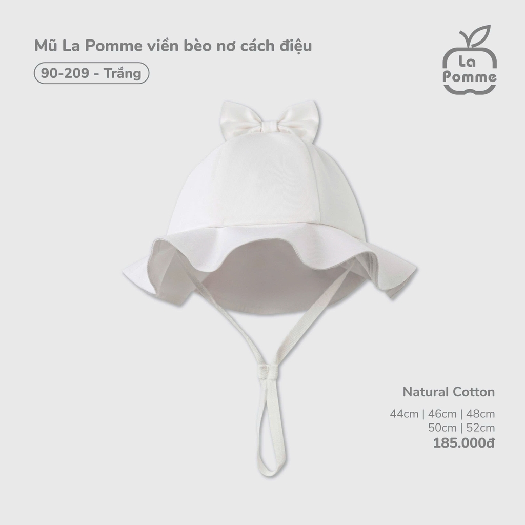 Mũ La Pomme viền bèo nơ cách điệu