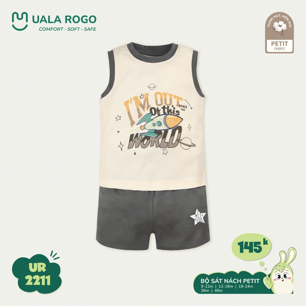 Bộ ba lỗ petit Uala hoạ tiết tên lửa UR2211