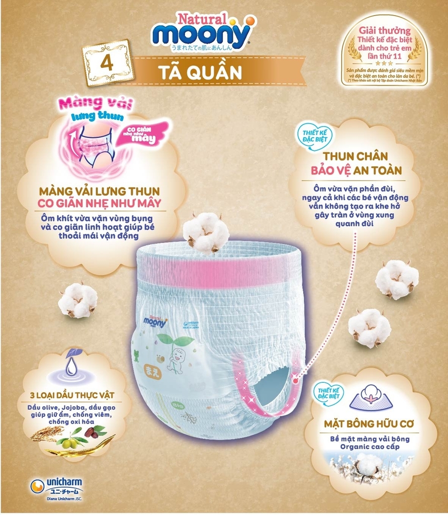 Bỉm - Tã quần Moony size XL 38 miếng (cho bé trai 12 - 22kg)