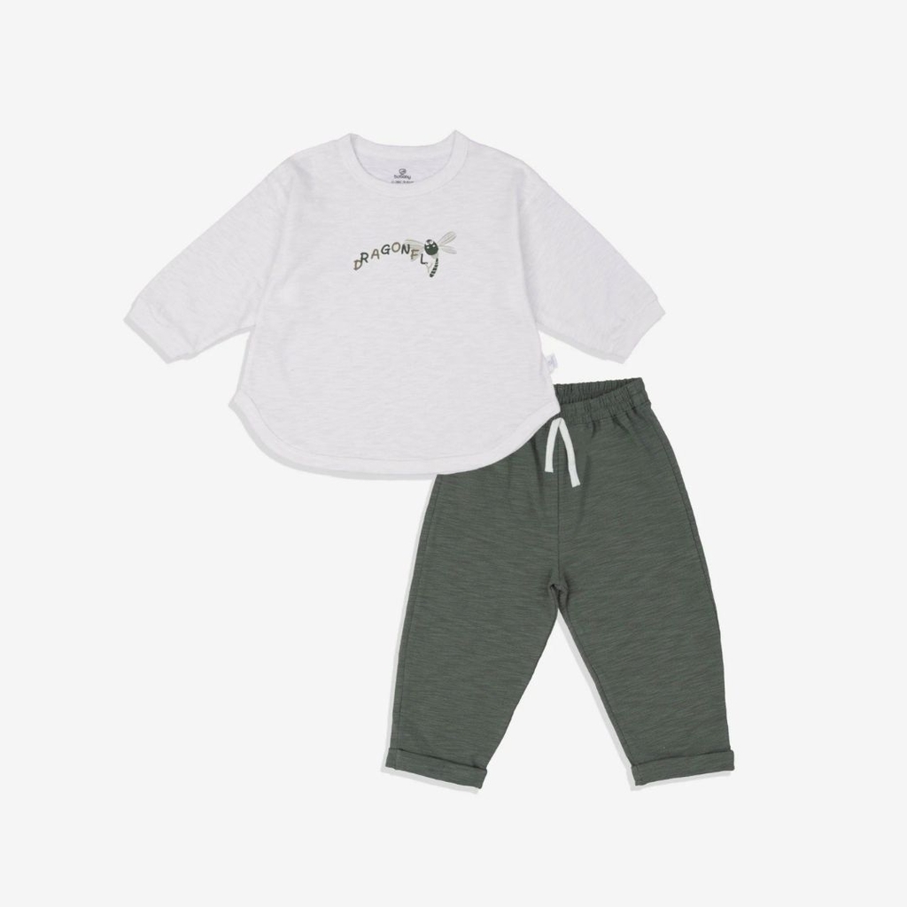 Bộ Dài Tay Cổ Tròn Cotton Slub Dona Bubaby BCT110407