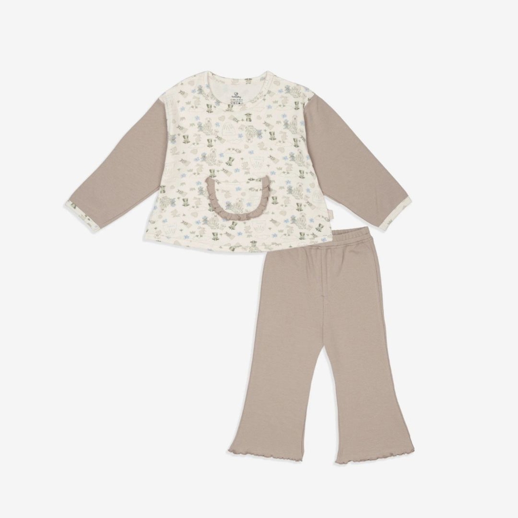 Bộ Dài Tay Cổ Tròn Túi Bèo Bubaby BCT110408