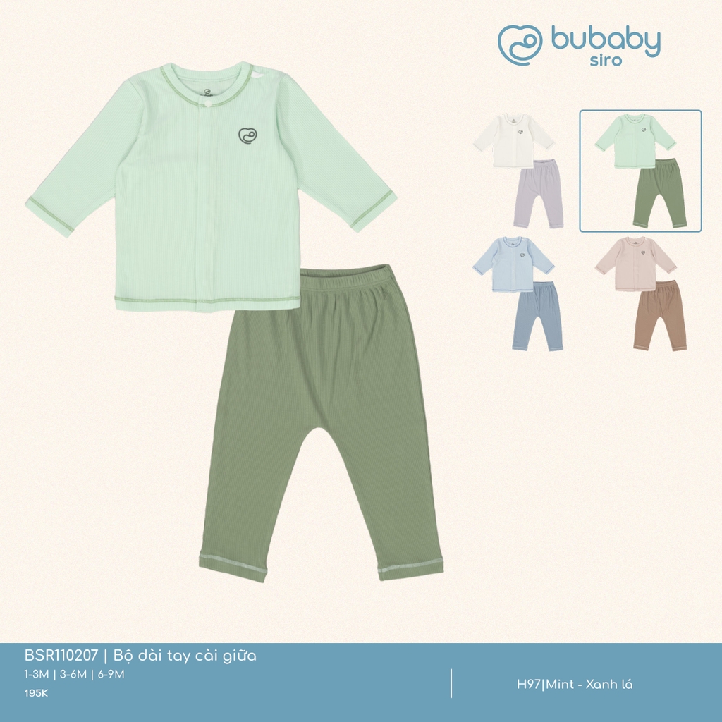 Bộ Dài Tay Cài Giữa Bubaby BSR110207