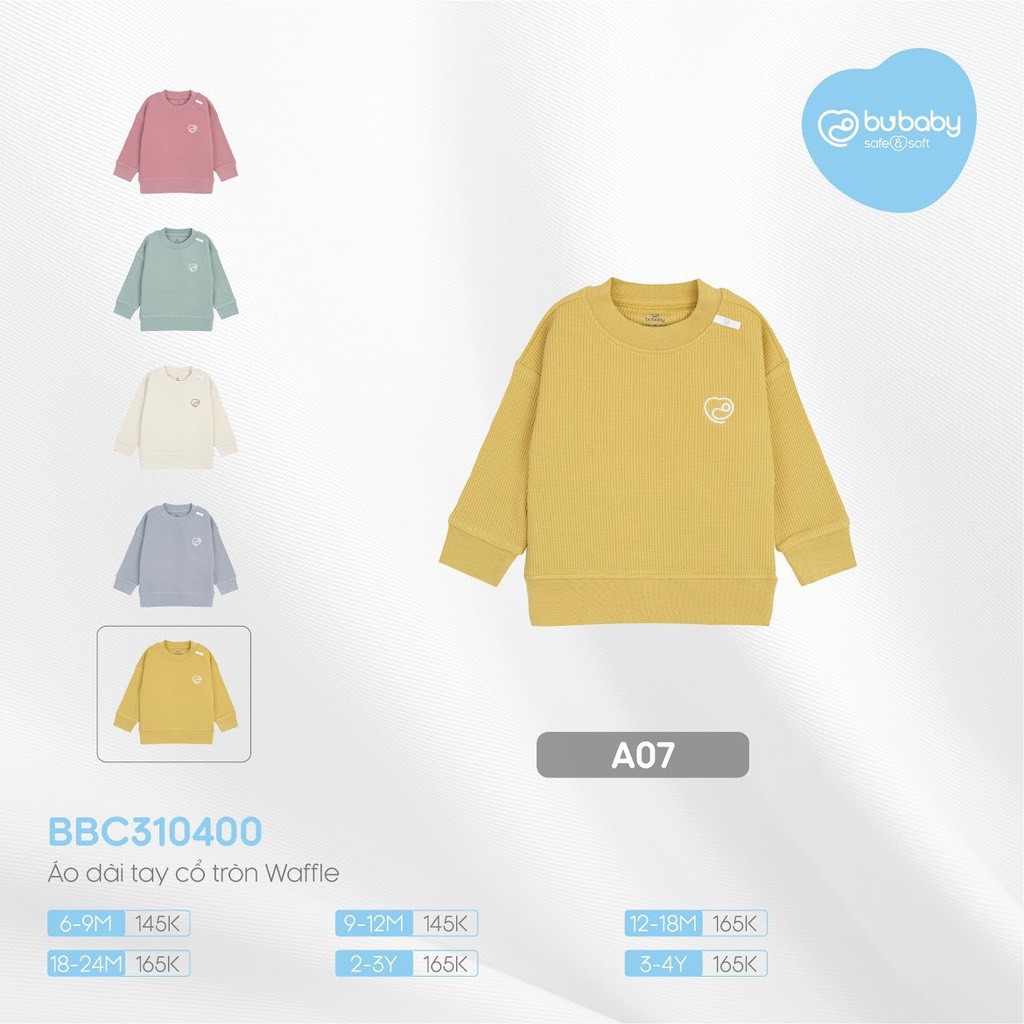 Áo Dài Tay Cổ Tròn Waffle Bubaby BBC310400