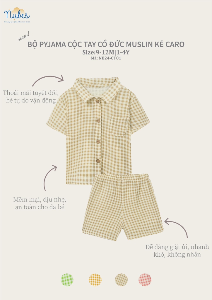 Pyjama Cộc Tay Muslin