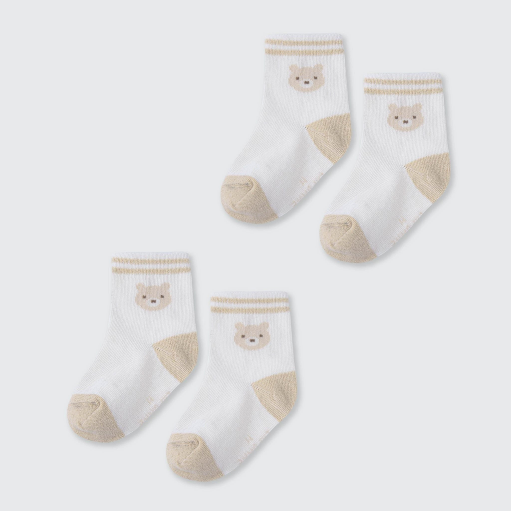 Set 02 đôi tất La Pomme gấu nhỏ đáng yêu
