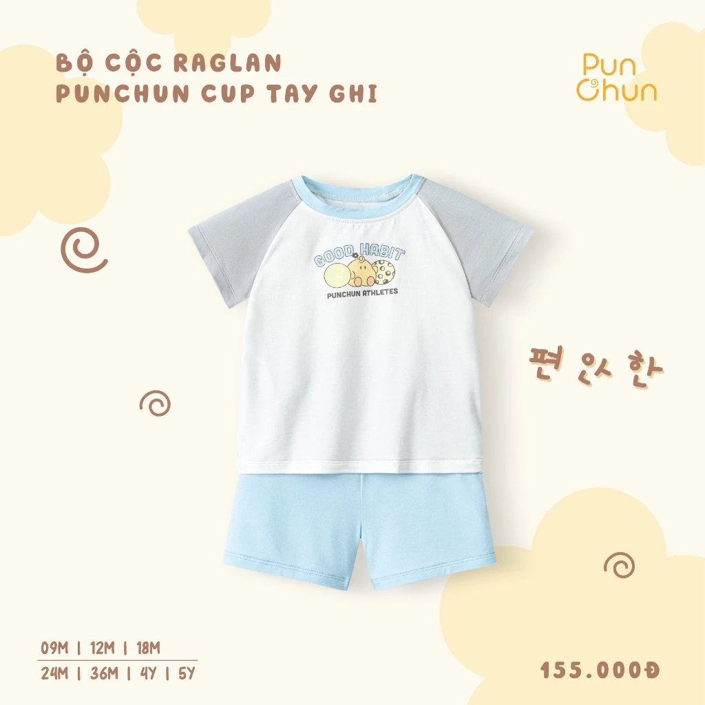 Bộ cộc raglan Punchun Cup K2BS1526