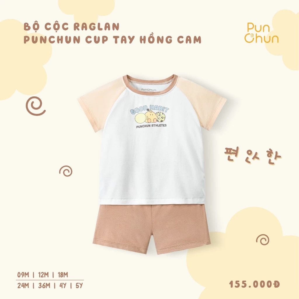Bộ cộc raglan Punchun Cup K2BS1526