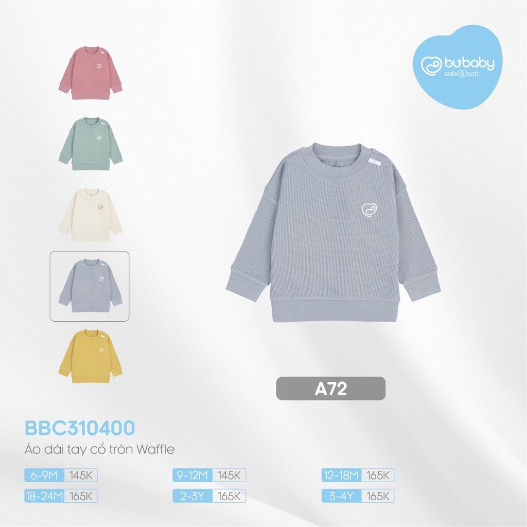 Áo Dài Tay Cổ Tròn Waffle Bubaby BBC310400