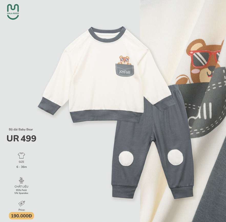 Bộ dài tay Uala petit họa tiết gấu UR499