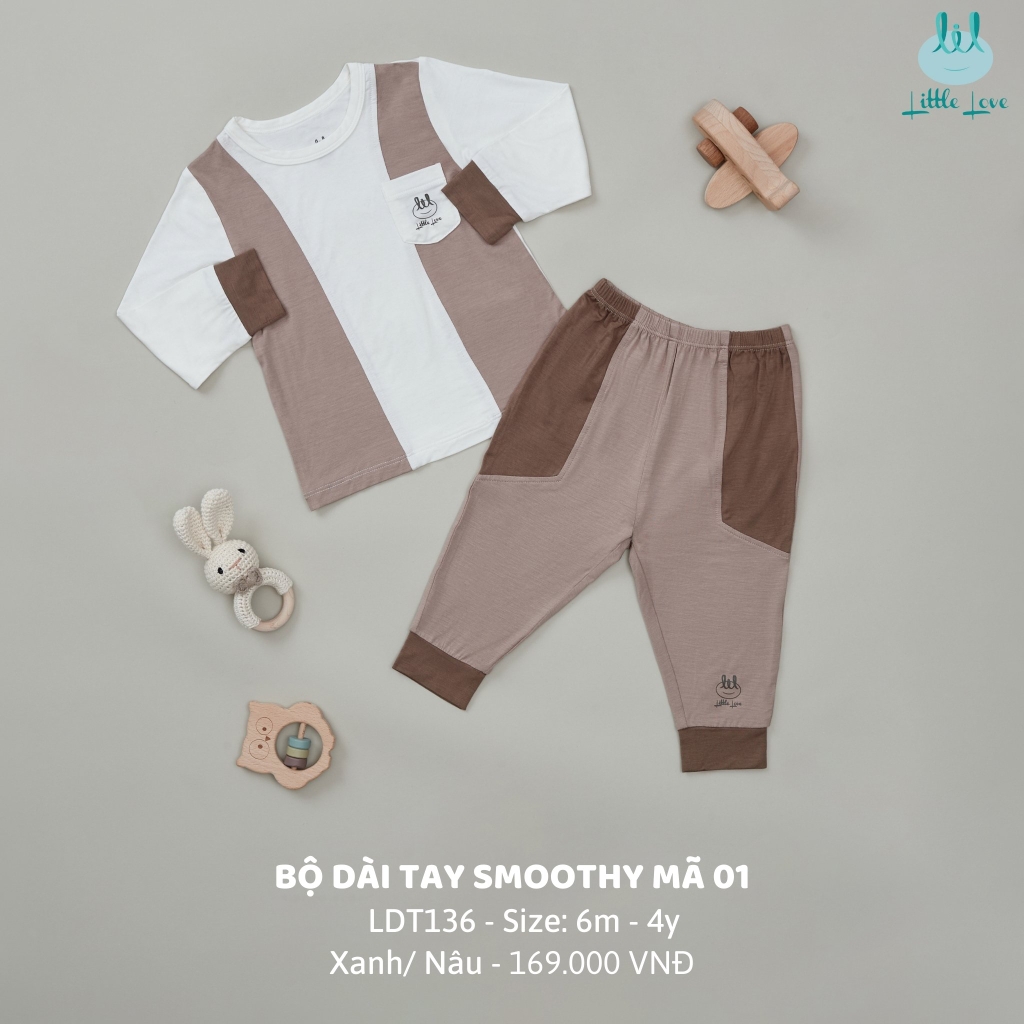 Bộ dài tay smoothy mã 01 xanh - LDT136