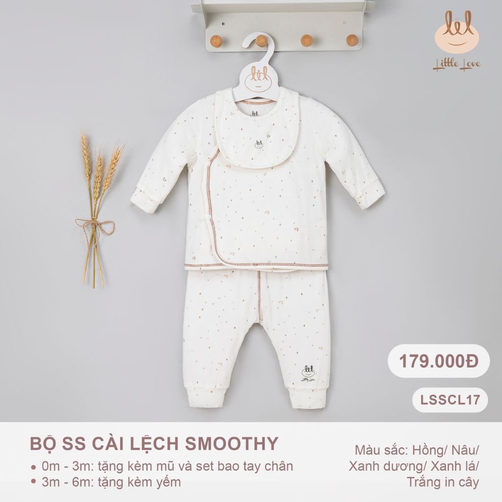 Bộ ss cài lệch smoothy blue bear - LSSCL17