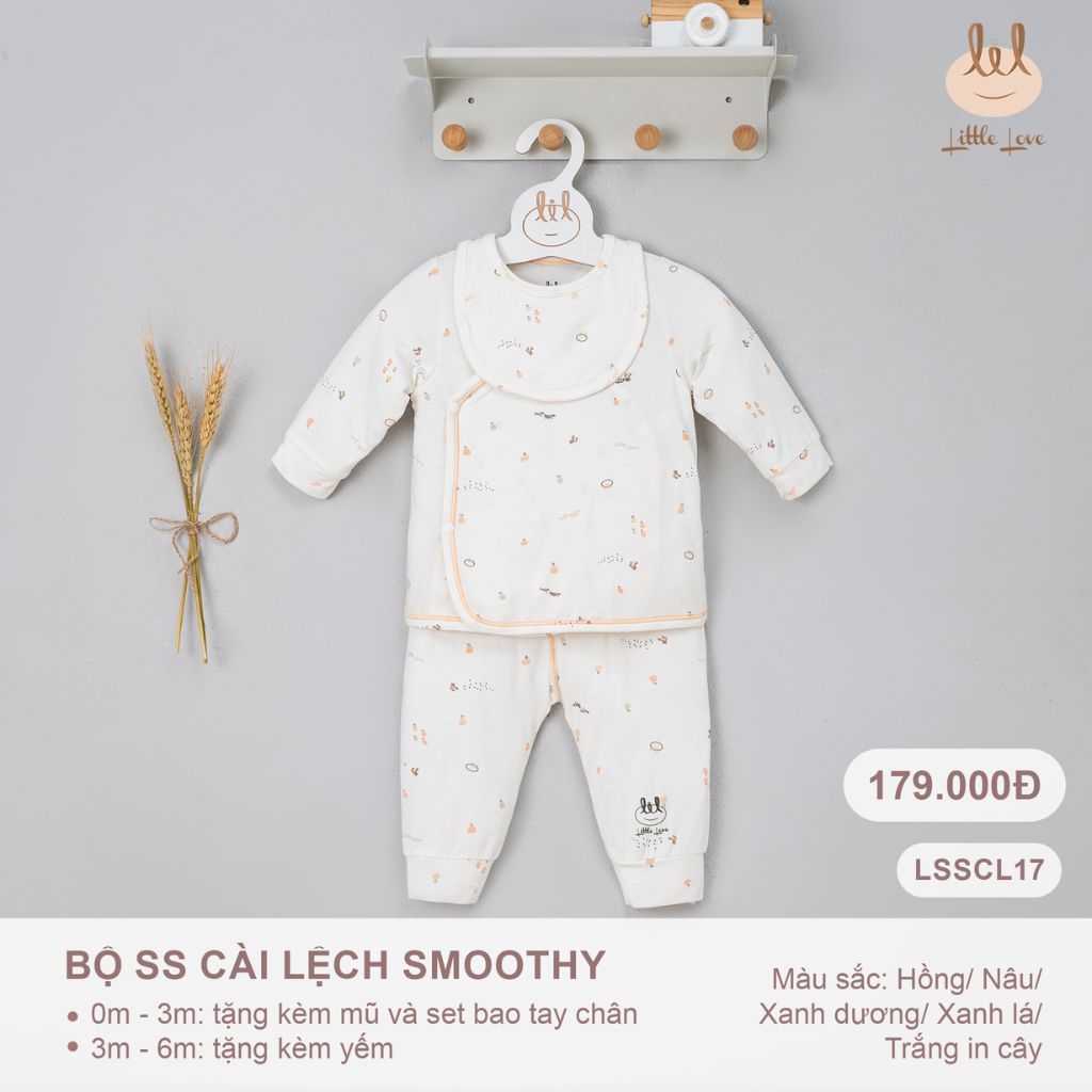 Bộ ss cài lệch smoothy blue bear - LSSCL17