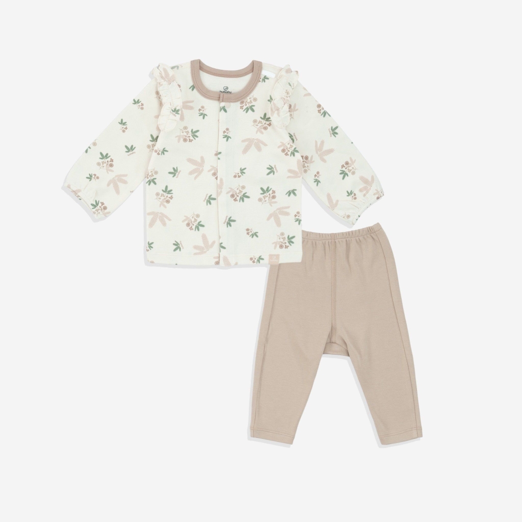 Bộ Dài Tay Cài Giữa Bèo Vai Mimo Bubaby BCT110200