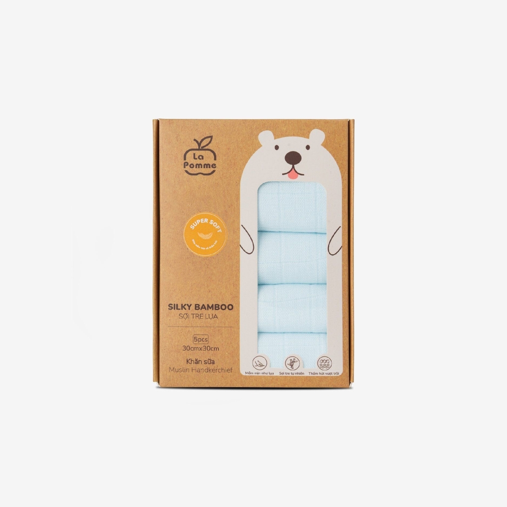 K001 Set 5 Khăn sữa sợi tre lụa (30x30)